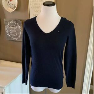 Tommy Hilfiger Navy Blue V-Neck Sweater Sz M! EUC!